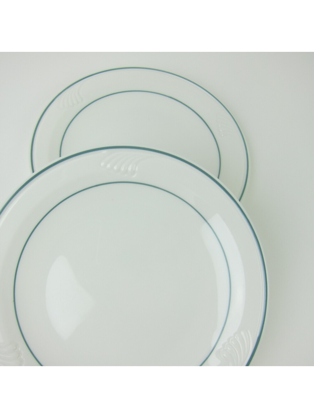 Vintage Corning Pyroceram Whispering Mist Salad Plates 7" Teal Blue MCM Lot of 2